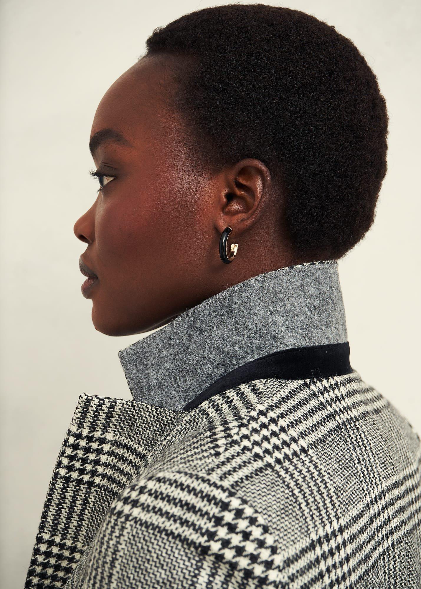 Brea Wool Jacket, Black White, hi-res